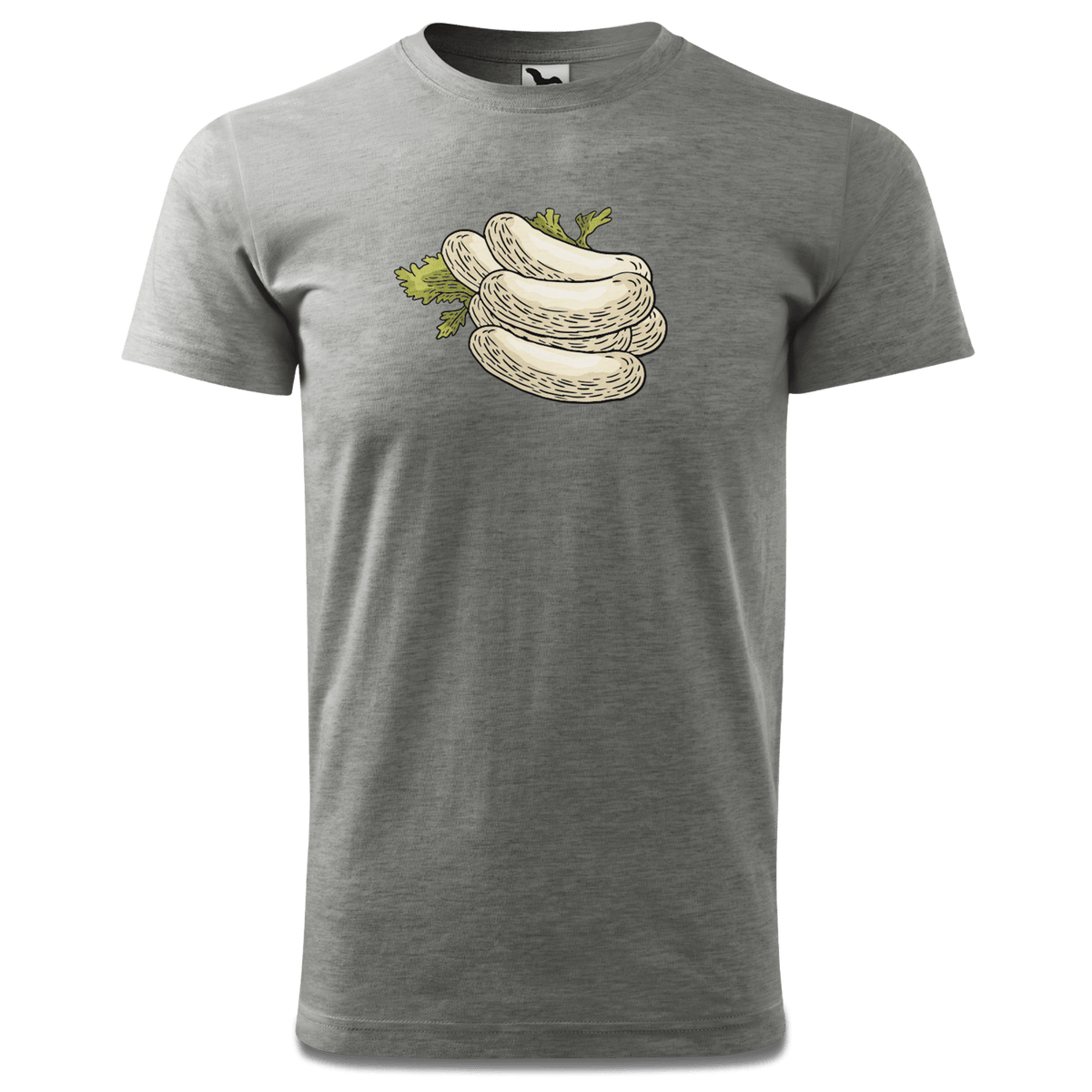 Die Elemente Weisswurscht T Shirt Herren Grau Meliert Hofau Front