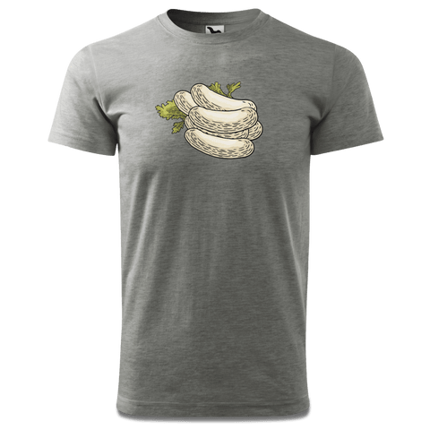 Die Elemente Weisswurscht T Shirt Herren Grau Meliert Hofau Front