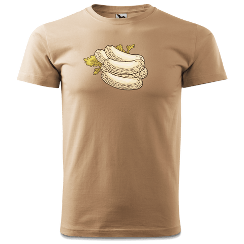 Die Elemente Weisswurscht T Shirt Herren Sand Hofmuehle Front