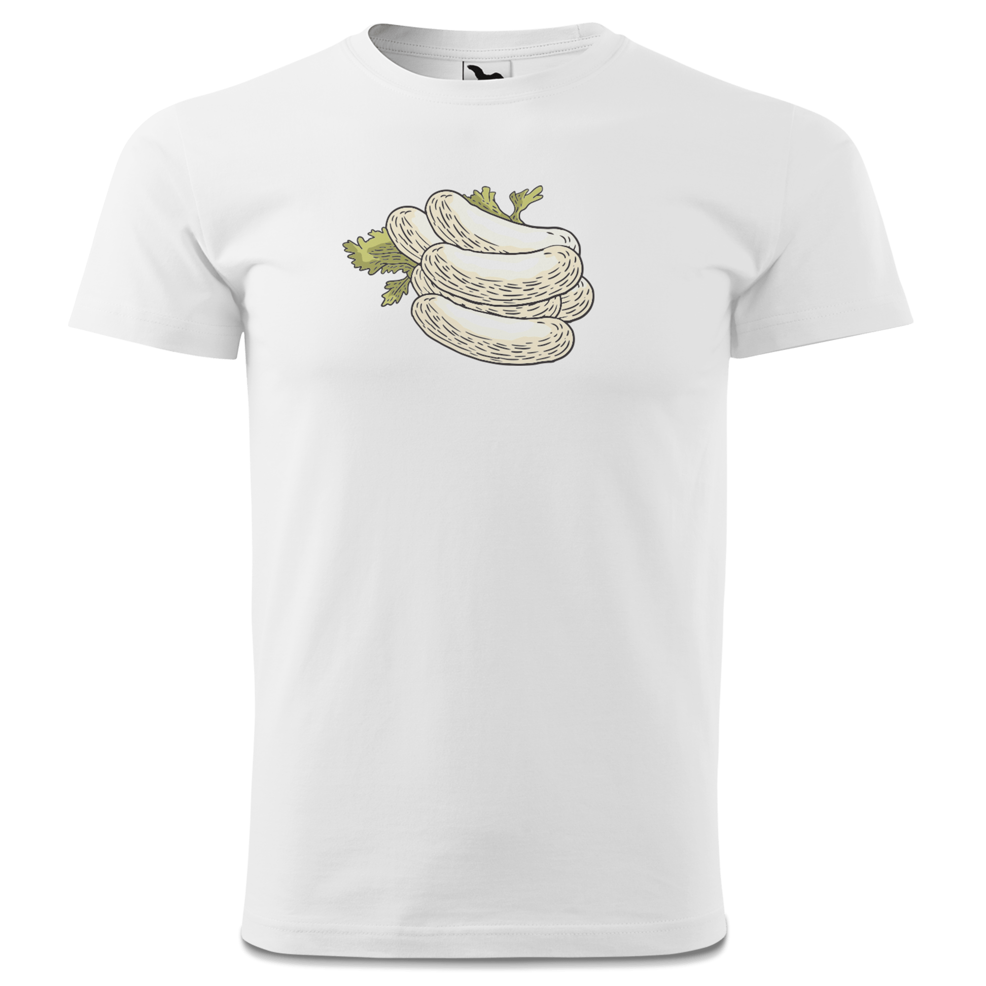 Die Elemente Weisswurscht T Shirt Herren Weiss Landl Front
