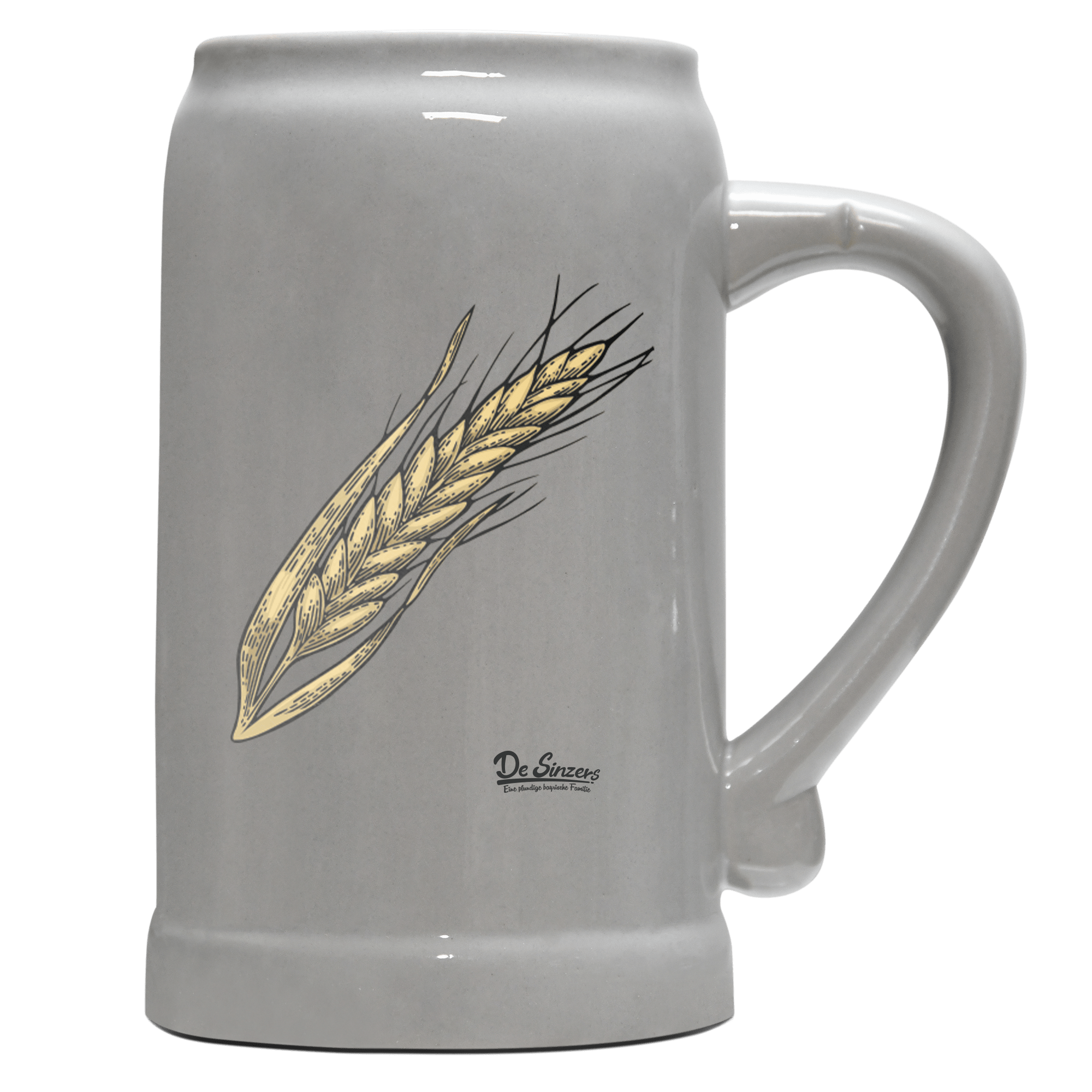 Die Elemente Weizen Bierkrug 1000ml Grau Zugspitze Front
