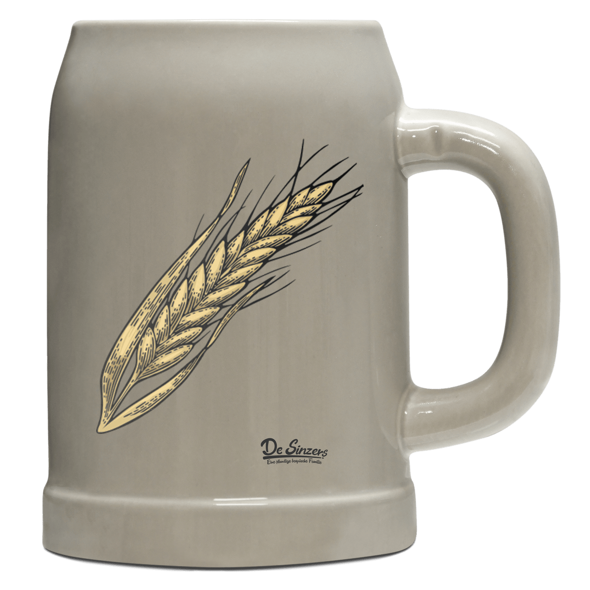 Die Elemente Weizen Bierkrug 500ml Grau Watzmann Front