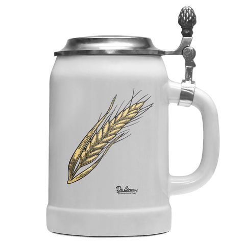 Die Elemente Weizen Bierkrug 500ml Weiss mit Deckel Wetterspitzen Front