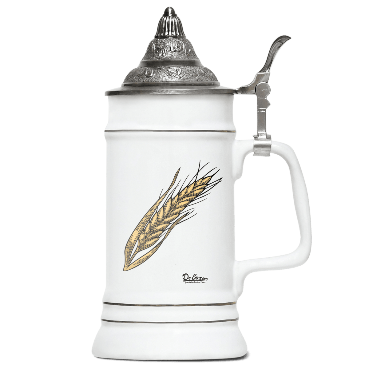 Die Elemente Weizen Bierkrug 500ml Weiss mit Spitzdeckel Wendelstein Front