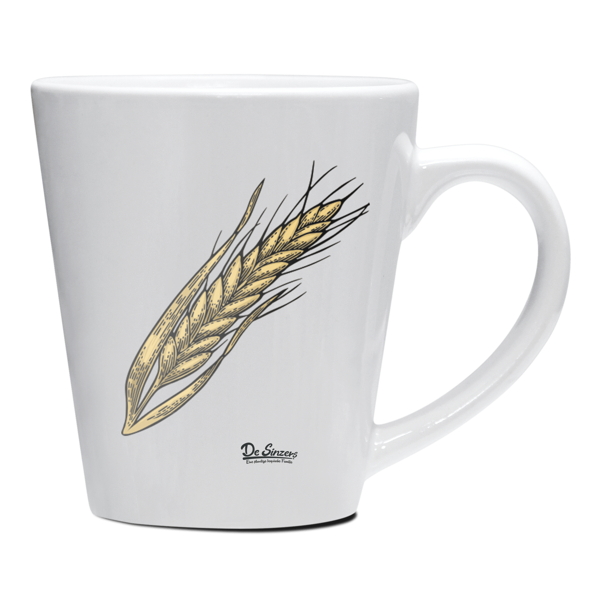 Die Elemente Weizen Keramik Kaffeetasse 200ml Weiss Herzogstand Front