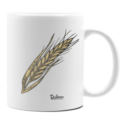 Die Elemente Weizen Keramik Kaffeetasse 330ml Weiss Rampoldplatte Front