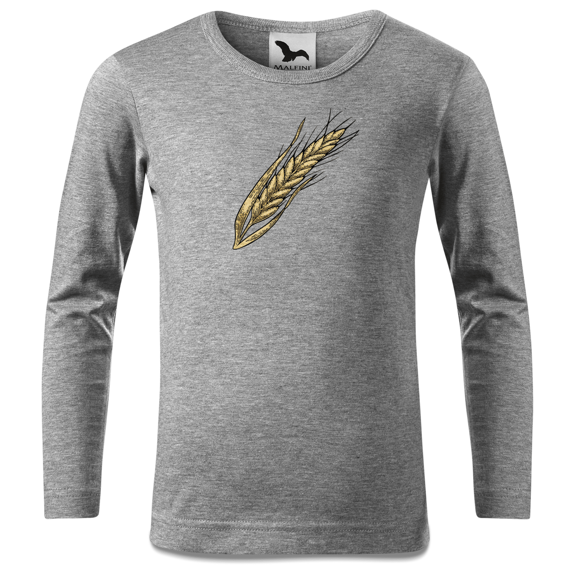 Die Elemente Weizen Longsleeve Kinder Grau Meliert Waldering Front