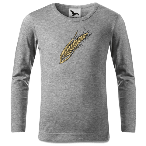 Die Elemente Weizen Longsleeve Kinder Grau Meliert Waldering Front