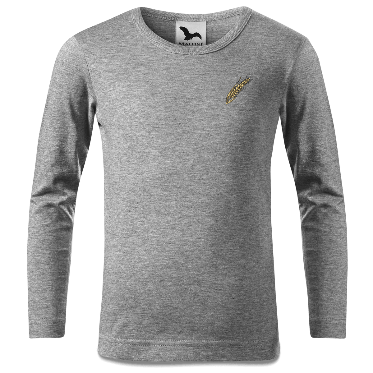 Die Elemente Weizen Longsleeve Kinder Grau Meliert Weinberg Front