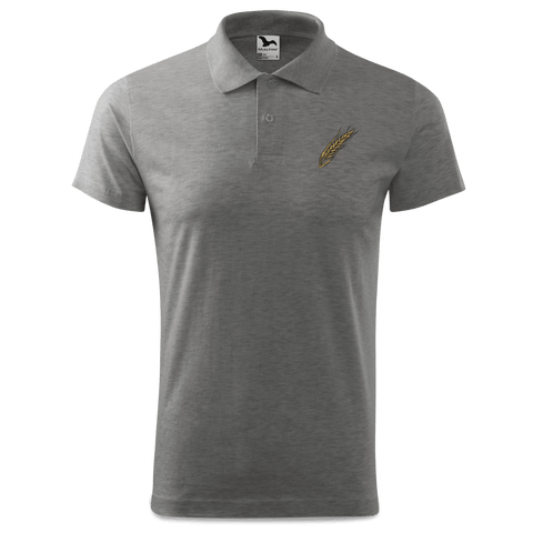 Die Elemente Weizen Polo Shirt Herren Grau Meliert Leiten Front