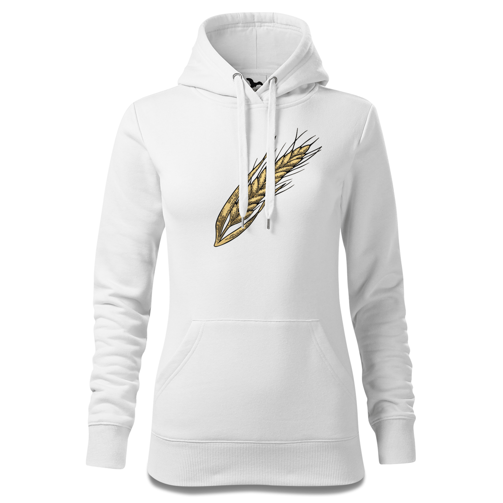 Die Elemente Weizen Sweatshirt Hoody Damen Weiss Eckenholz Front
