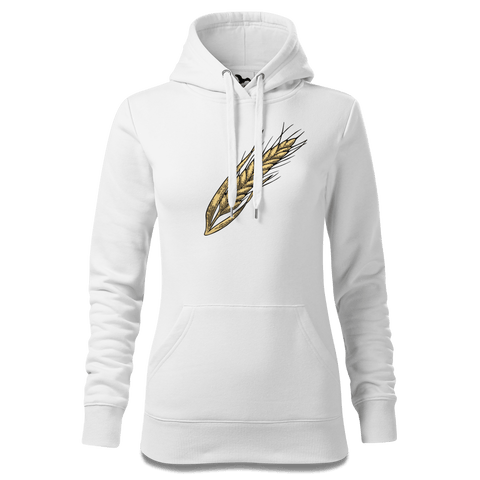 Die Elemente Weizen Sweatshirt Hoody Damen Weiss Eckenholz Front