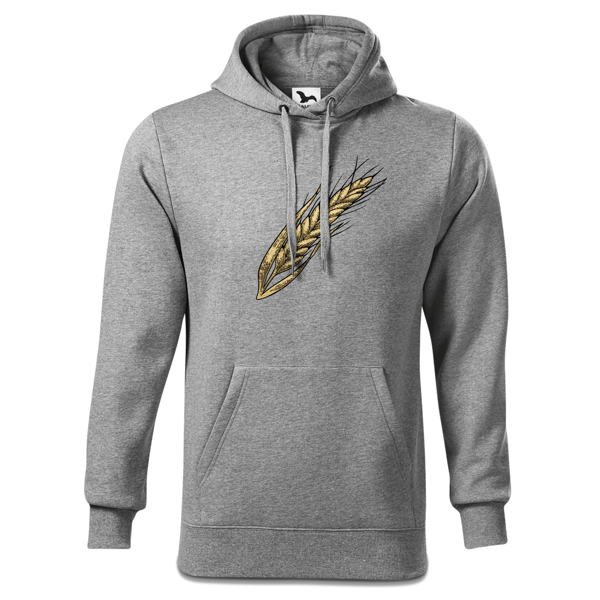 Die Elemente Weizen Sweatshirt Hoody Herren Grau Meliert Pulvermuehle Front