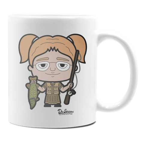 Die Jung Sinzerin Angler Keramik Kaffeetasse 330ml Weiss Rampoldplatte Front