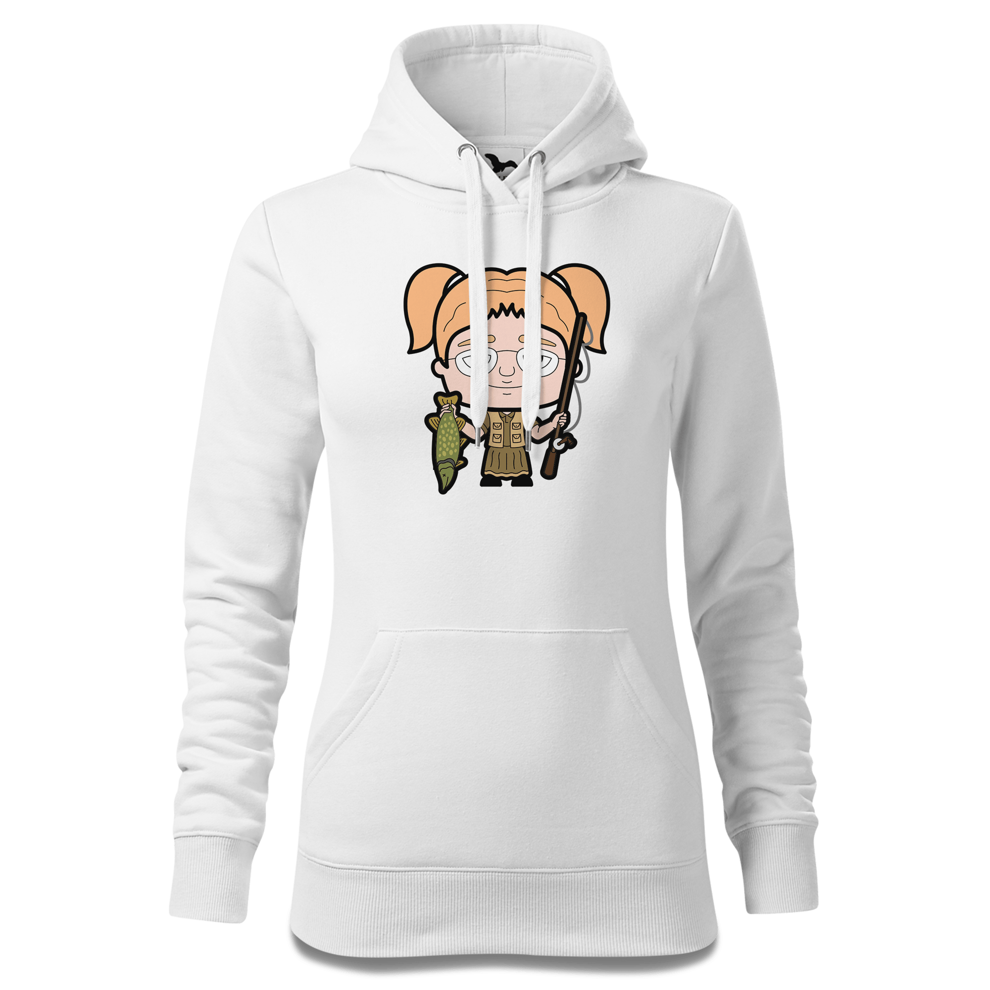 Die Jung Sinzerin Angler Sweatshirt Hoody Damen Weiss Eckenholz Front