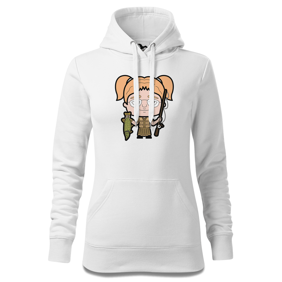 Die Jung Sinzerin Angler Sweatshirt Hoody Damen Weiss Eckenholz Front