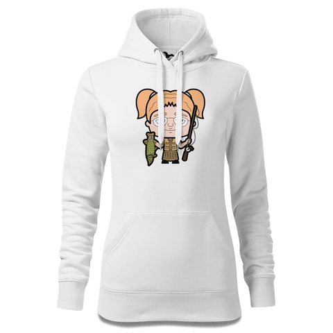 Die Jung Sinzerin Angler Sweatshirt Hoody Damen Weiss Eckenholz Front