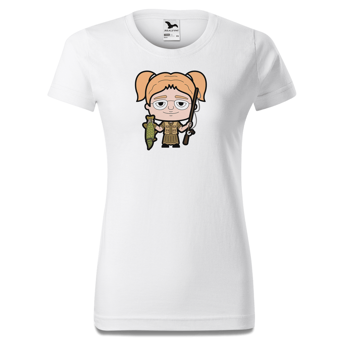 Die Jung Sinzerin Angler T Shirt Damen Weiss Gehering Front