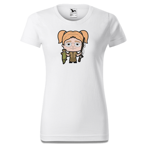Die Jung Sinzerin Angler T Shirt Damen Weiss Gehering Front