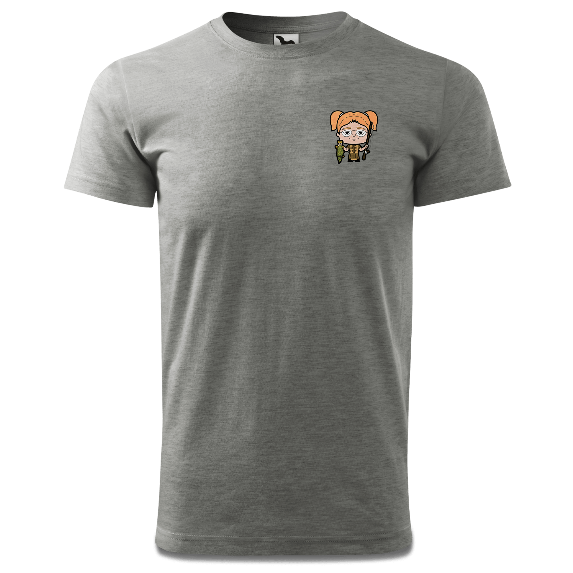 Die Jung Sinzerin Angler T Shirt Herren Grau Meliert Hofleiten Front
