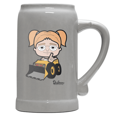 Die Jung Sinzerin Baggerfahrer Bierkrug 1000ml Grau Zugspitze Front