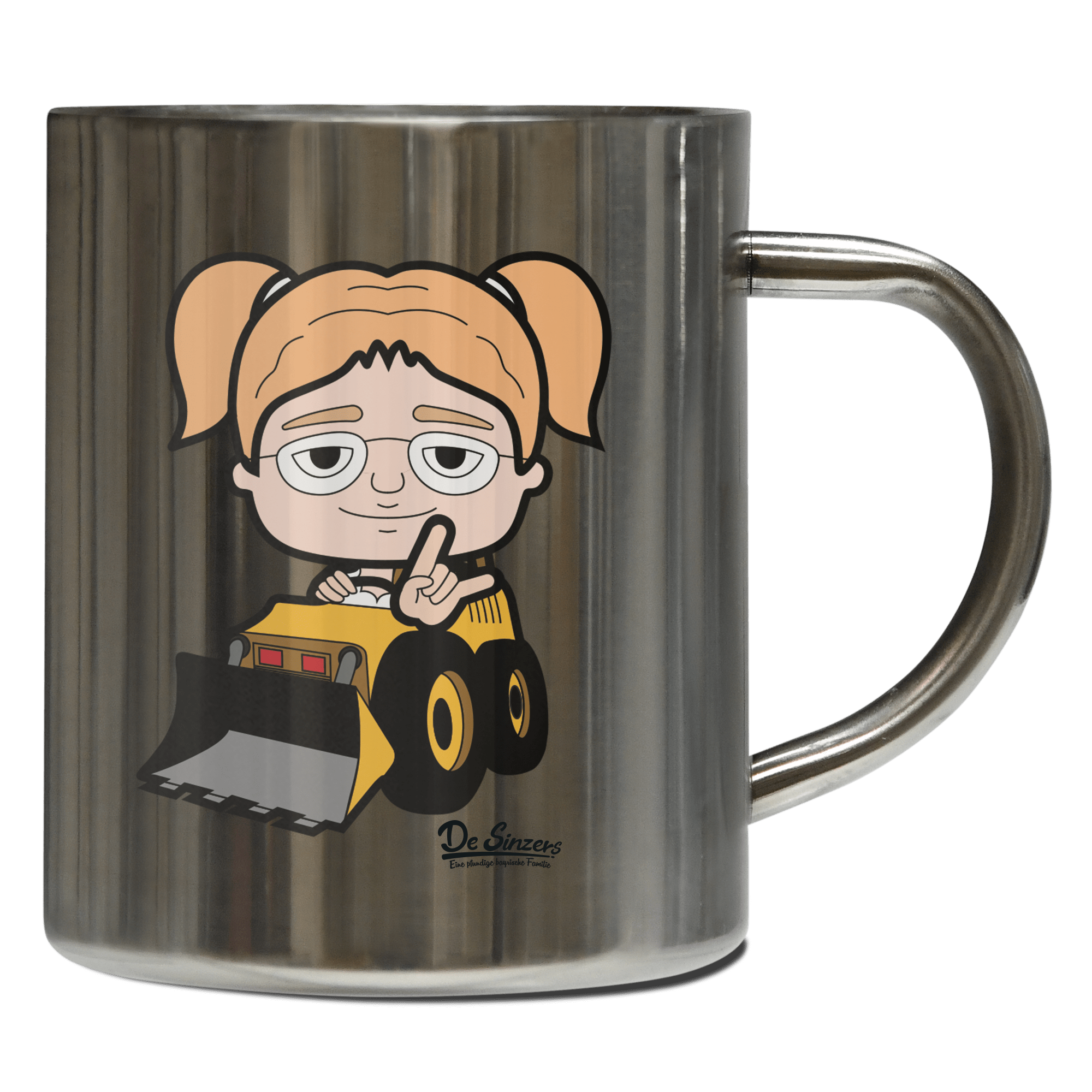 Die Jung Sinzerin Baggerfahrer Edelstahl Kaffeetasse 400ml Grosser Arber Front