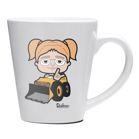 Die Jung Sinzerin Baggerfahrer Keramik Kaffeetasse 200ml Weiss Herzogstand Front