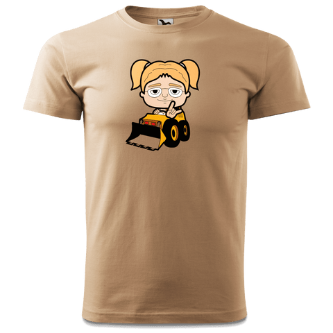 Die Jung Sinzerin Baggerfahrer T Shirt Herren Sand Hofmuehle Front