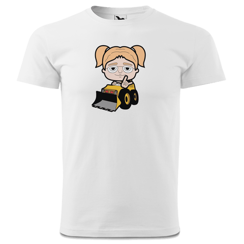 Die Jung Sinzerin Baggerfahrer T Shirt Herren Weiss Landl Front