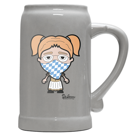 Die Jung Sinzerin Bayrisches Mundtuch Bierkrug 1000ml Grau Zugspitze Front