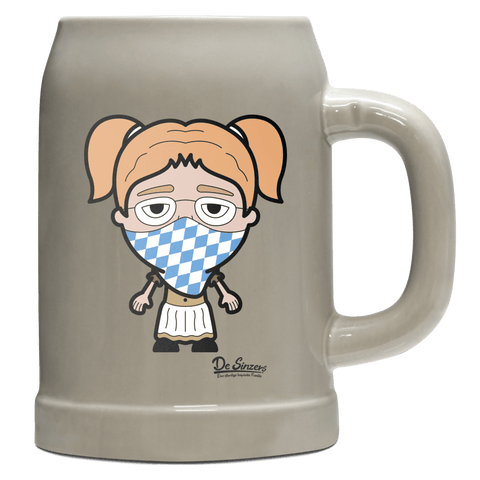 Die Jung Sinzerin Bayrisches Mundtuch Bierkrug 500ml Grau Watzmann Front