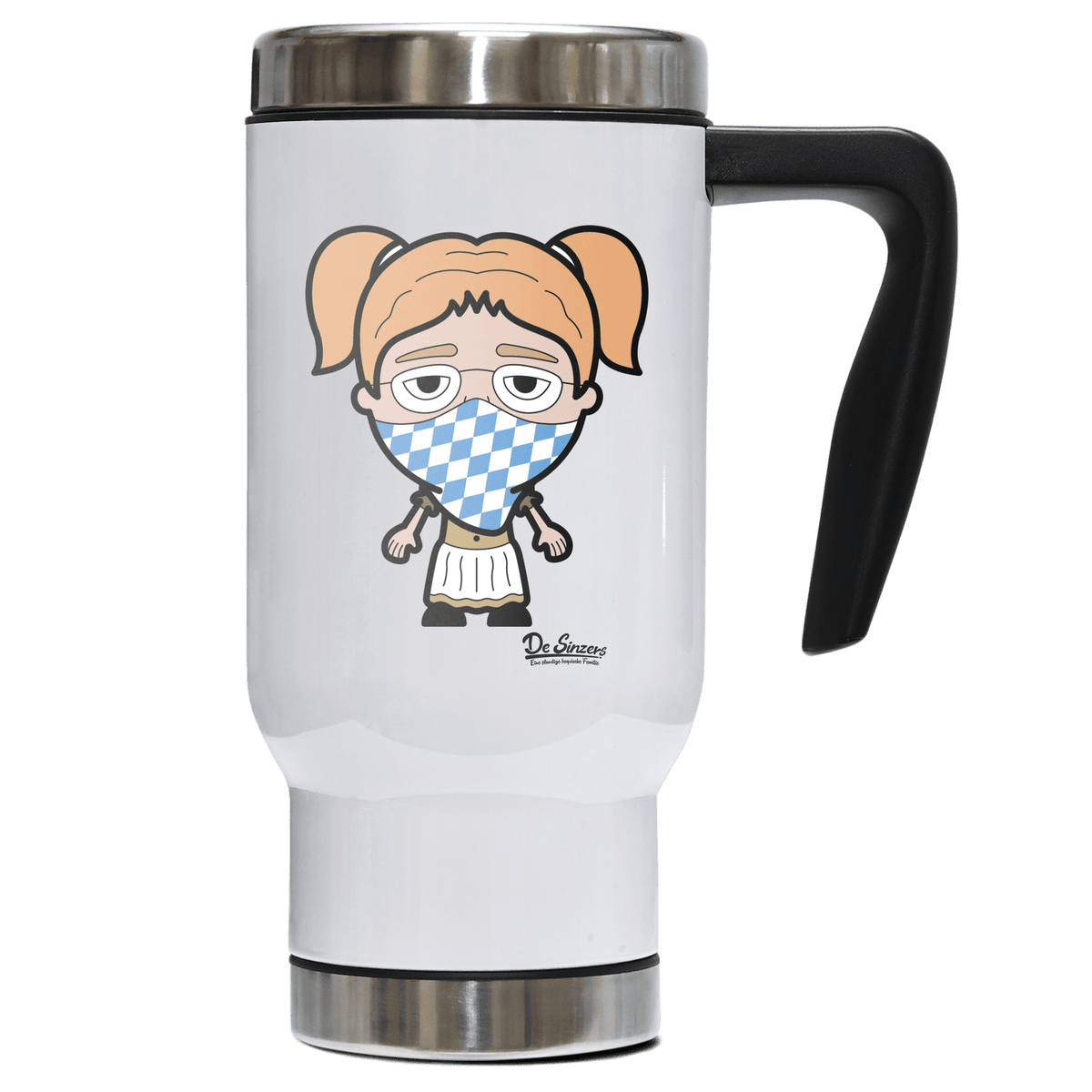 Die Jung Sinzerin Bayrisches Mundtuch Edelstahl Thermobecher To Go 500ml Weiss Kindlwand Front