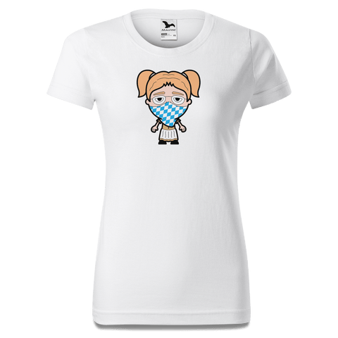 Die Jung Sinzerin Bayrisches Mundtuch T Shirt Damen Weiss Gehering Front