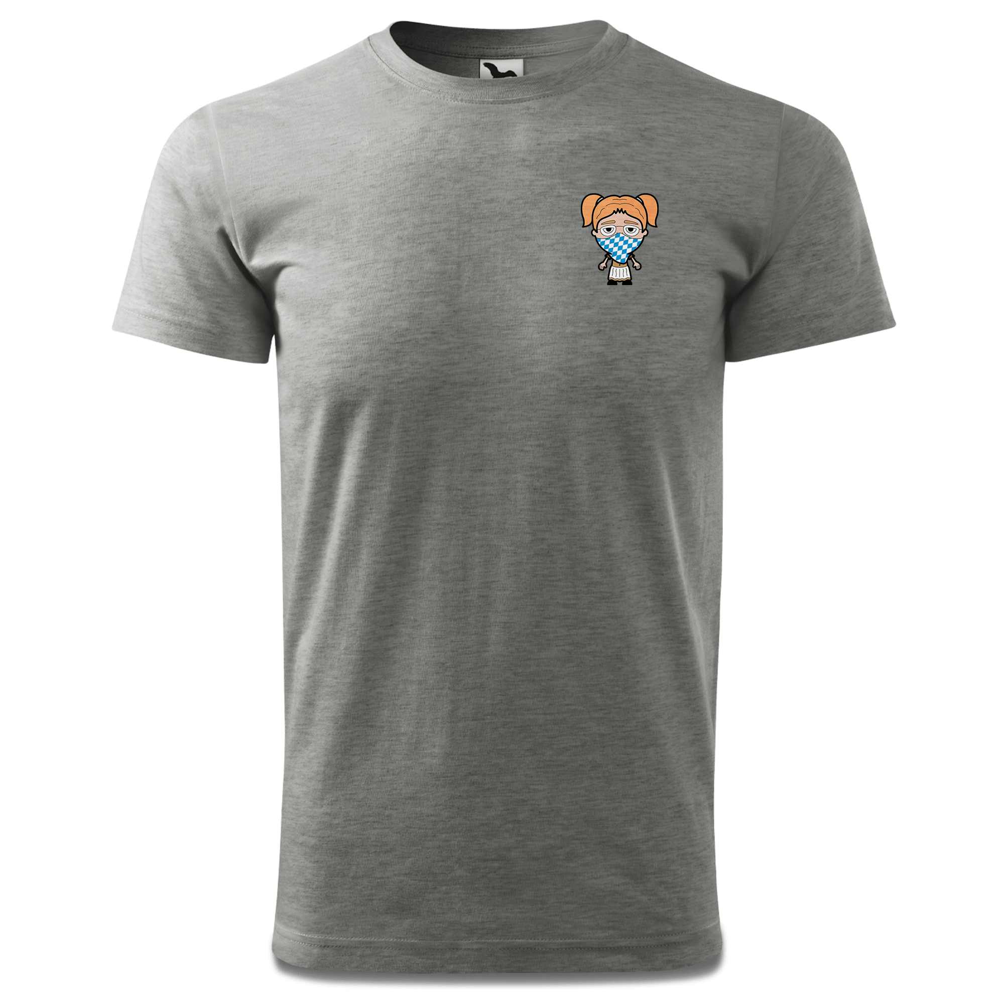 Die Jung Sinzerin Bayrisches Mundtuch T Shirt Herren Grau Meliert Hofleiten Front