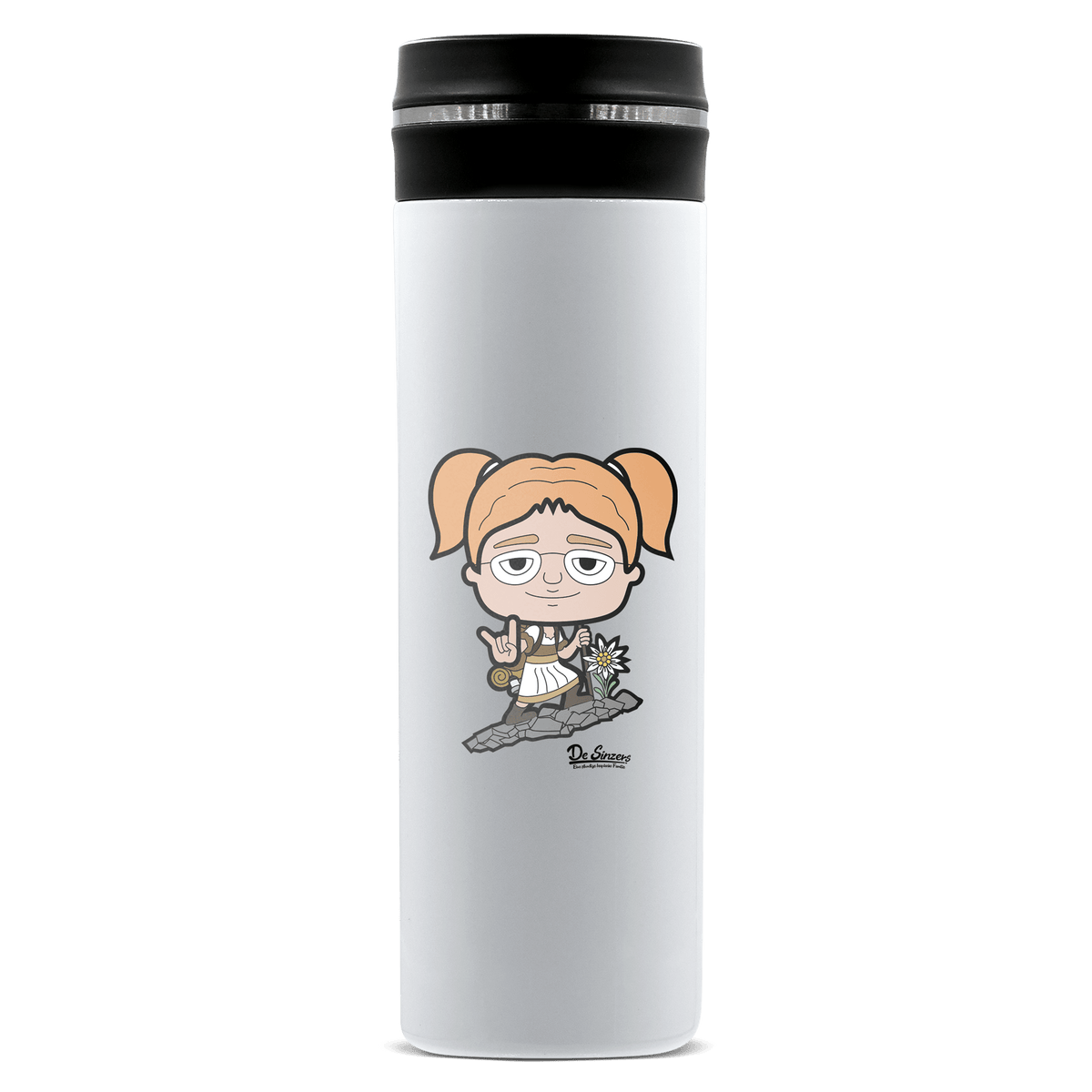 Die Jung Sinzerin Bergsteiger Edelstahl Thermoflasche 450ml Weiss Geigelstein Front