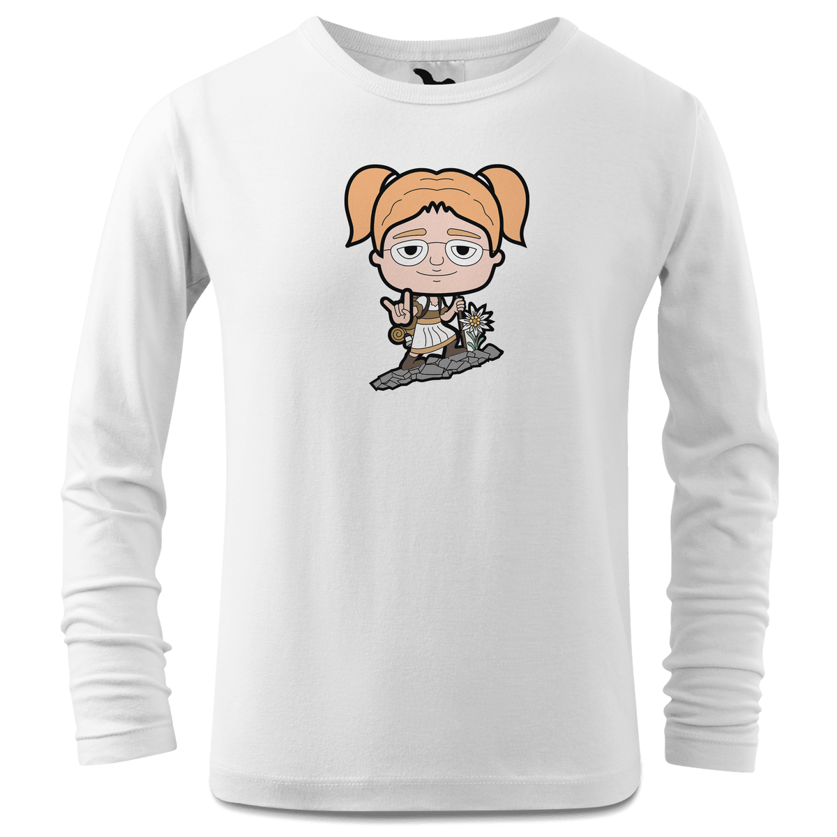 Die Jung Sinzerin Bergsteiger Longsleeve Kinder Weiss Westerndorf Front