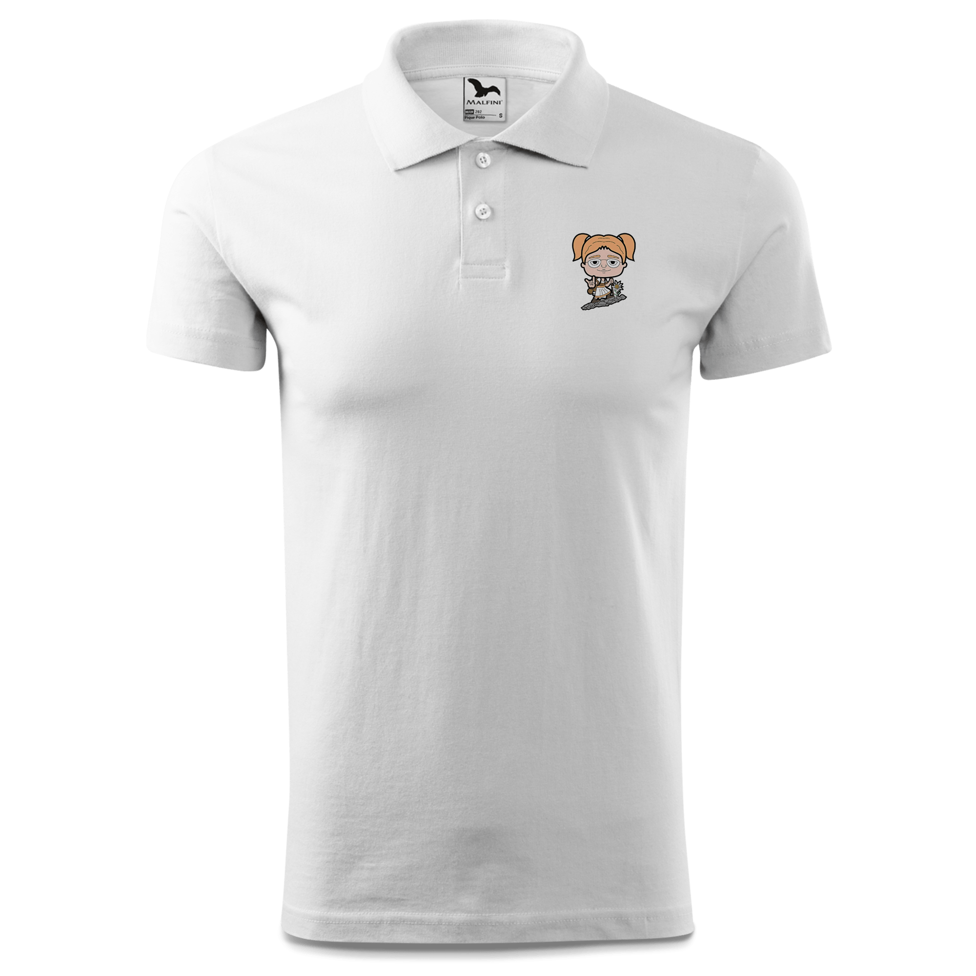 Die Jung Sinzerin Bergsteiger Polo Shirt Herren Weiss Murnau Front