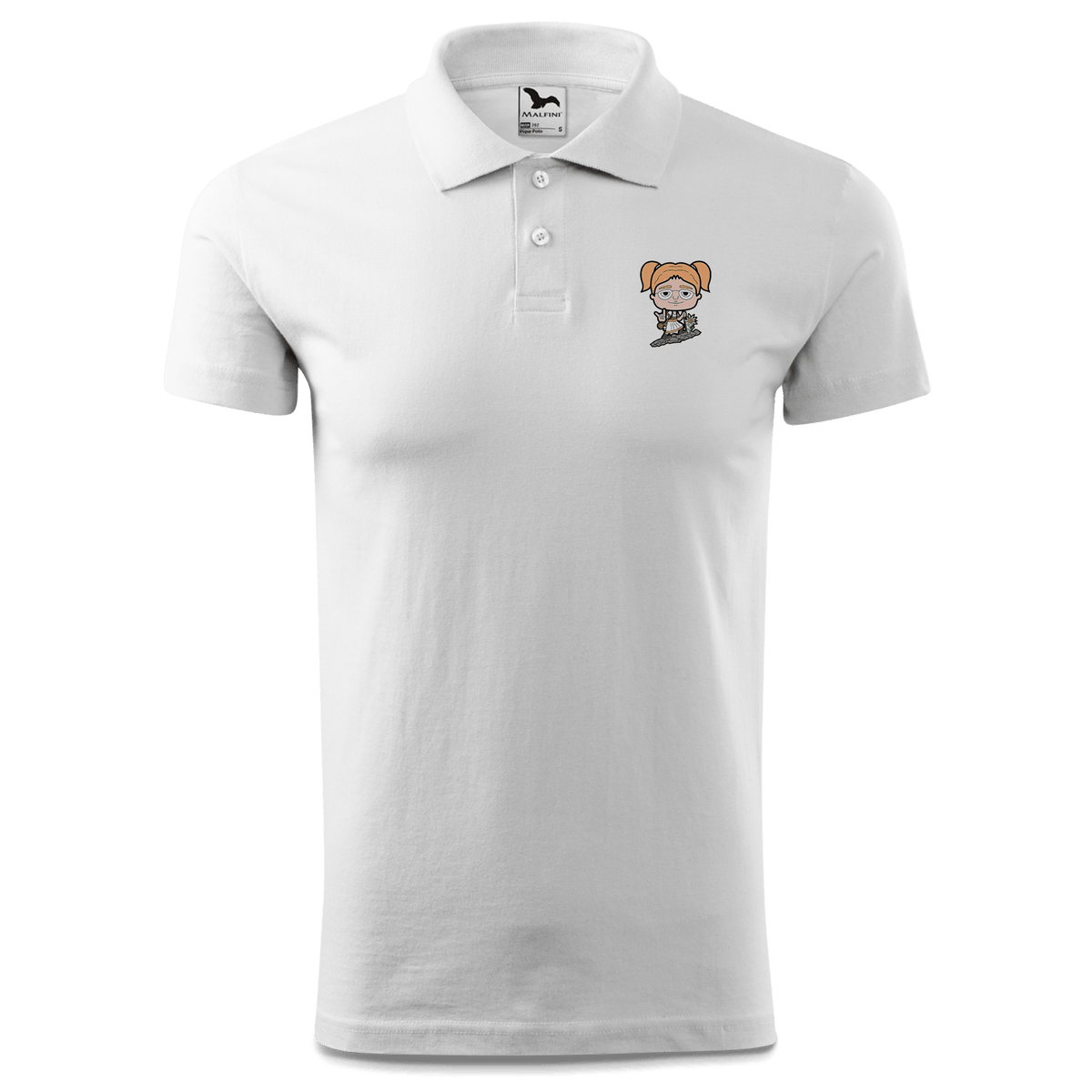 Die Jung Sinzerin Bergsteiger Polo Shirt Herren Weiss Murnau Front