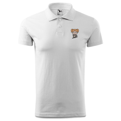 Die Jung Sinzerin Bergsteiger Polo Shirt Herren Weiss Murnau Front