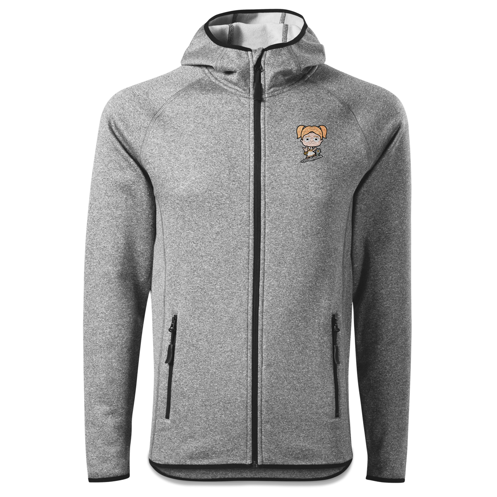 Die Jung Sinzerin Bergsteiger Stretch Fleece Herren Grau Meliert Oed Front
