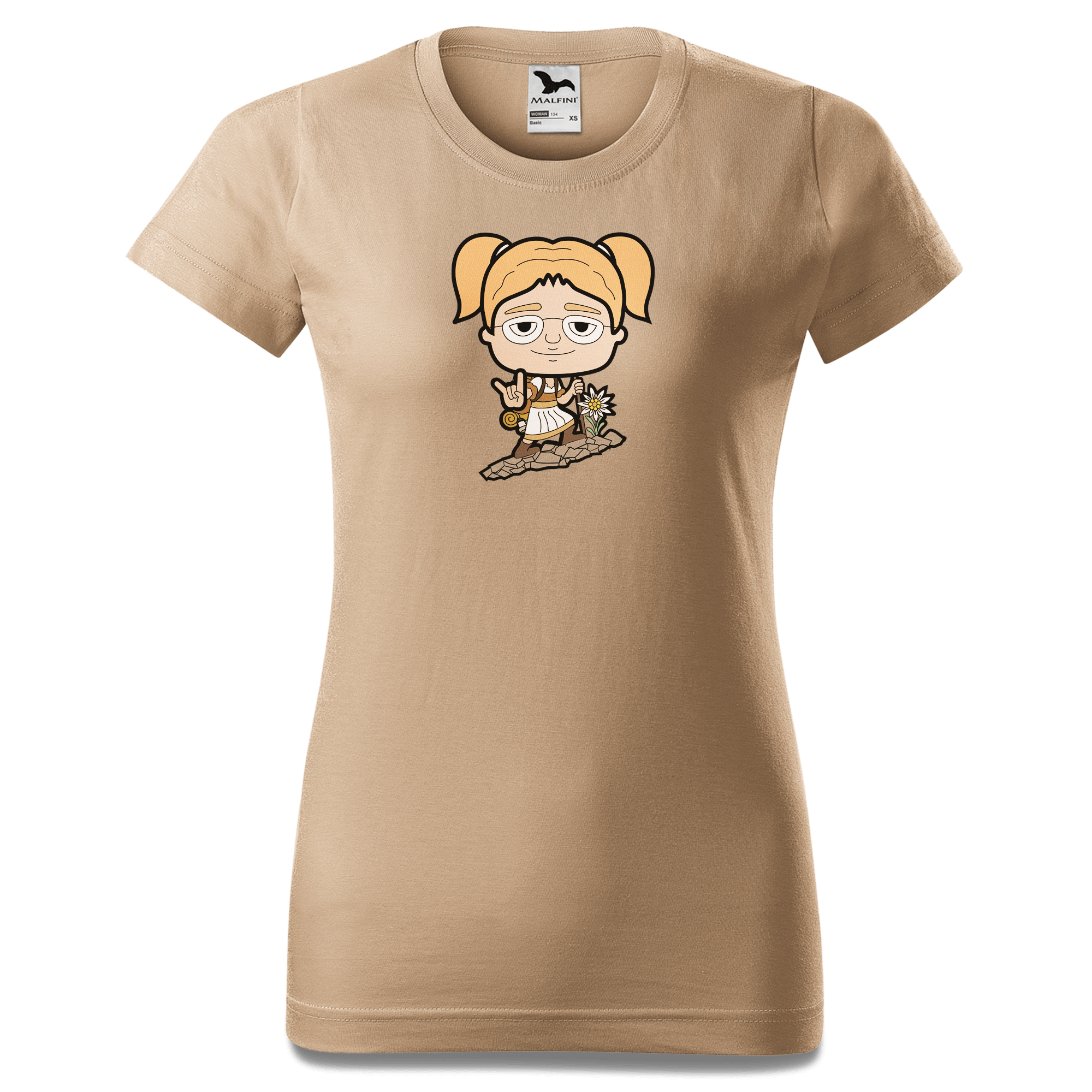 Die Jung Sinzerin Bergsteiger T Shirt Damen Sand Entleiten Front