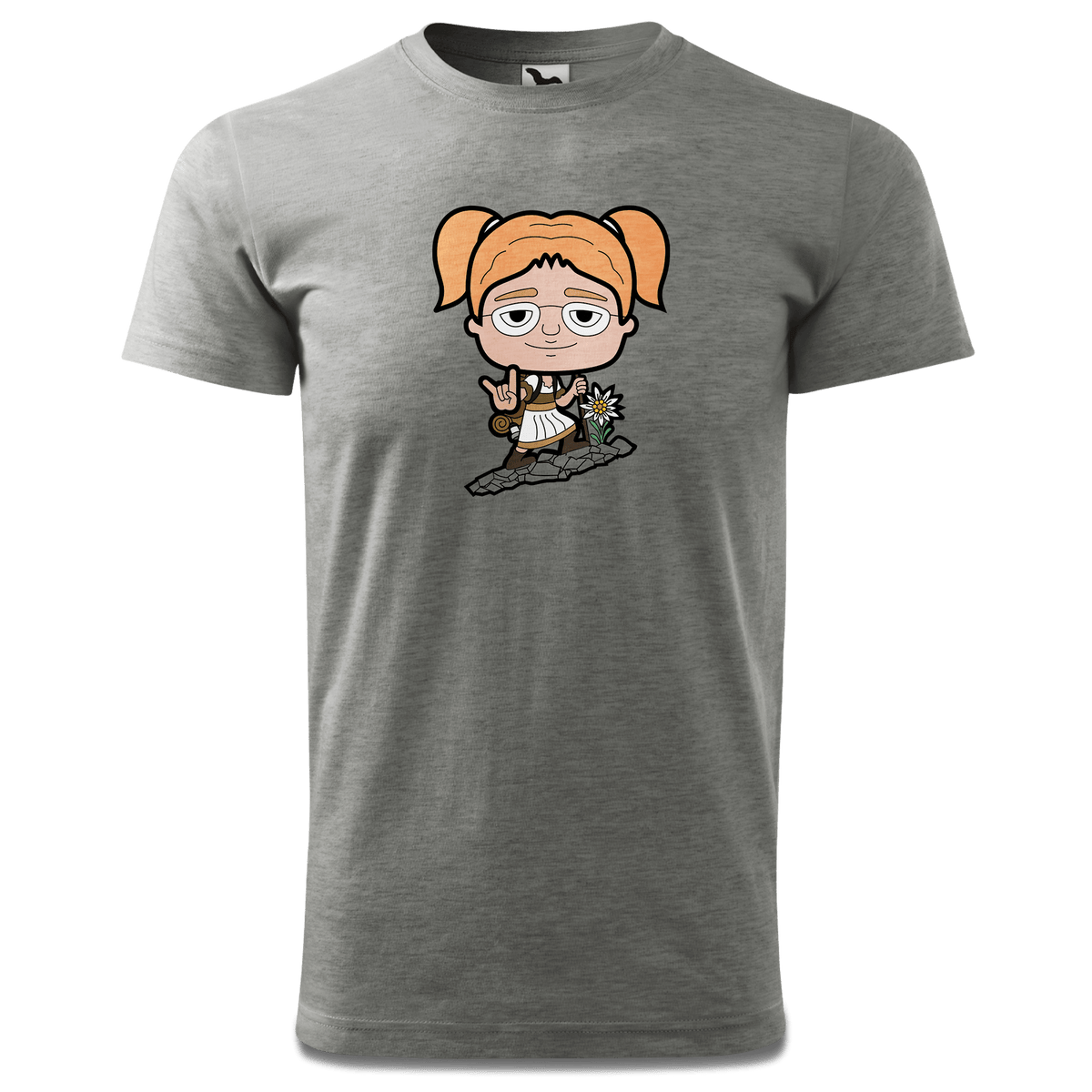 Die Jung Sinzerin Bergsteiger T Shirt Herren Grau Meliert Hofau Front