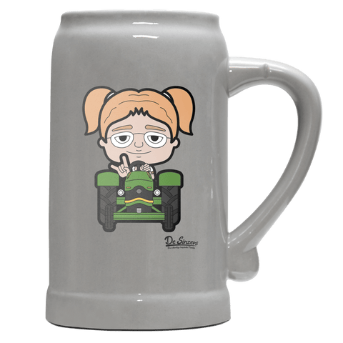 Die Jung Sinzerin Bulldog Bierkrug 1000ml Grau Zugspitze Front