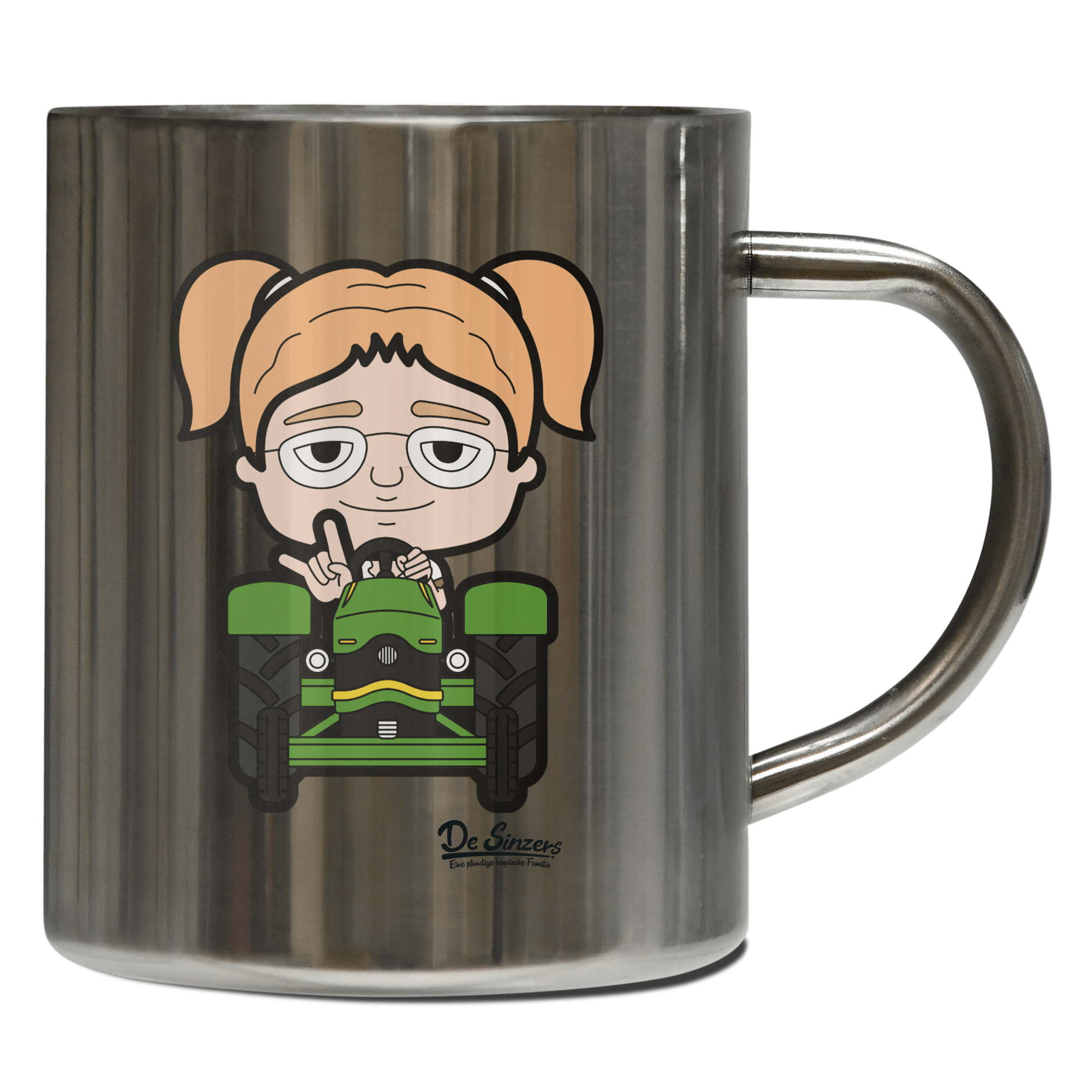 Die Jung Sinzerin Bulldog Edelstahl Kaffeetasse 400ml Grosser Arber Front 1