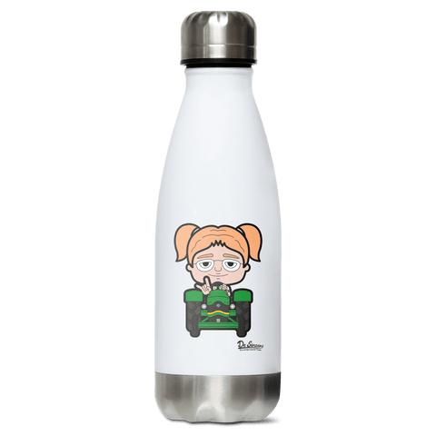 Die Jung Sinzerin Bulldog Edelstahl Thermoflasche 350ml Weiss Silber Kreuzspitze Front
