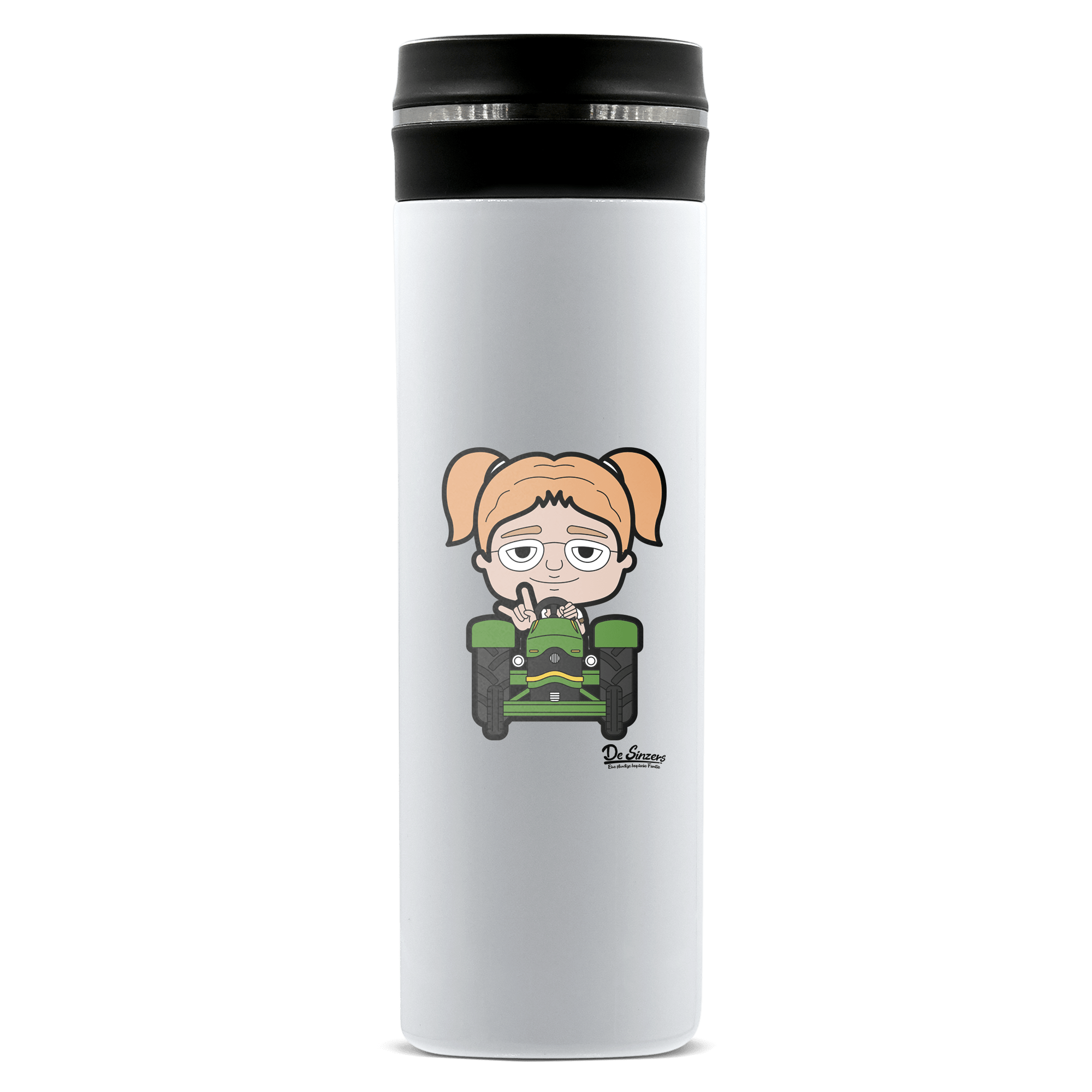 Die Jung Sinzerin Bulldog Edelstahl Thermoflasche 450ml Weiss Geigelstein Front