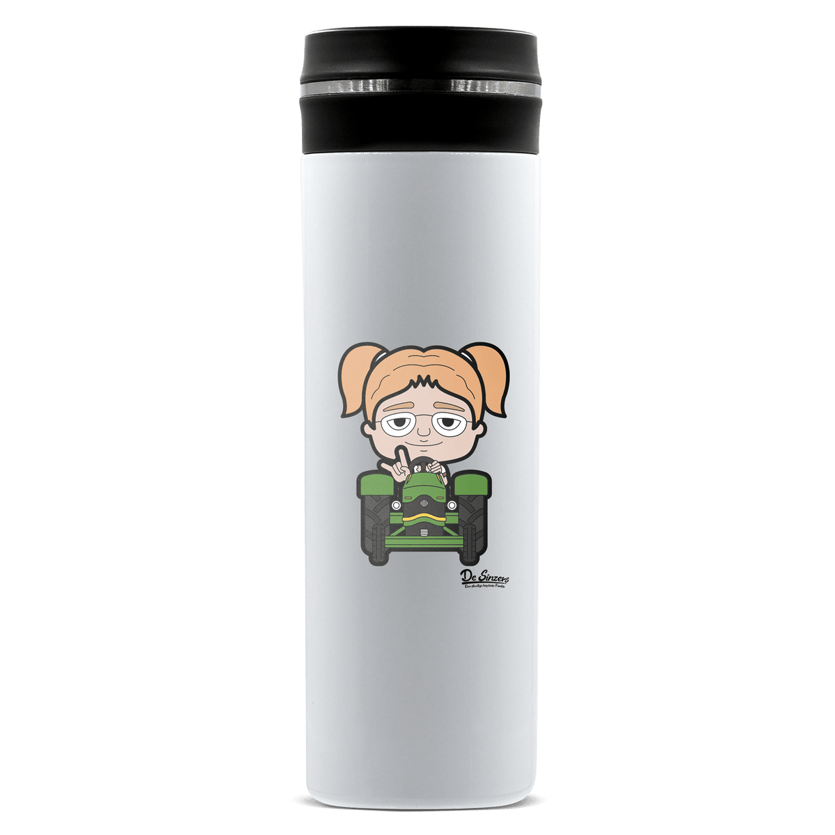 Die Jung Sinzerin Bulldog Edelstahl Thermoflasche 450ml Weiss Geigelstein Front