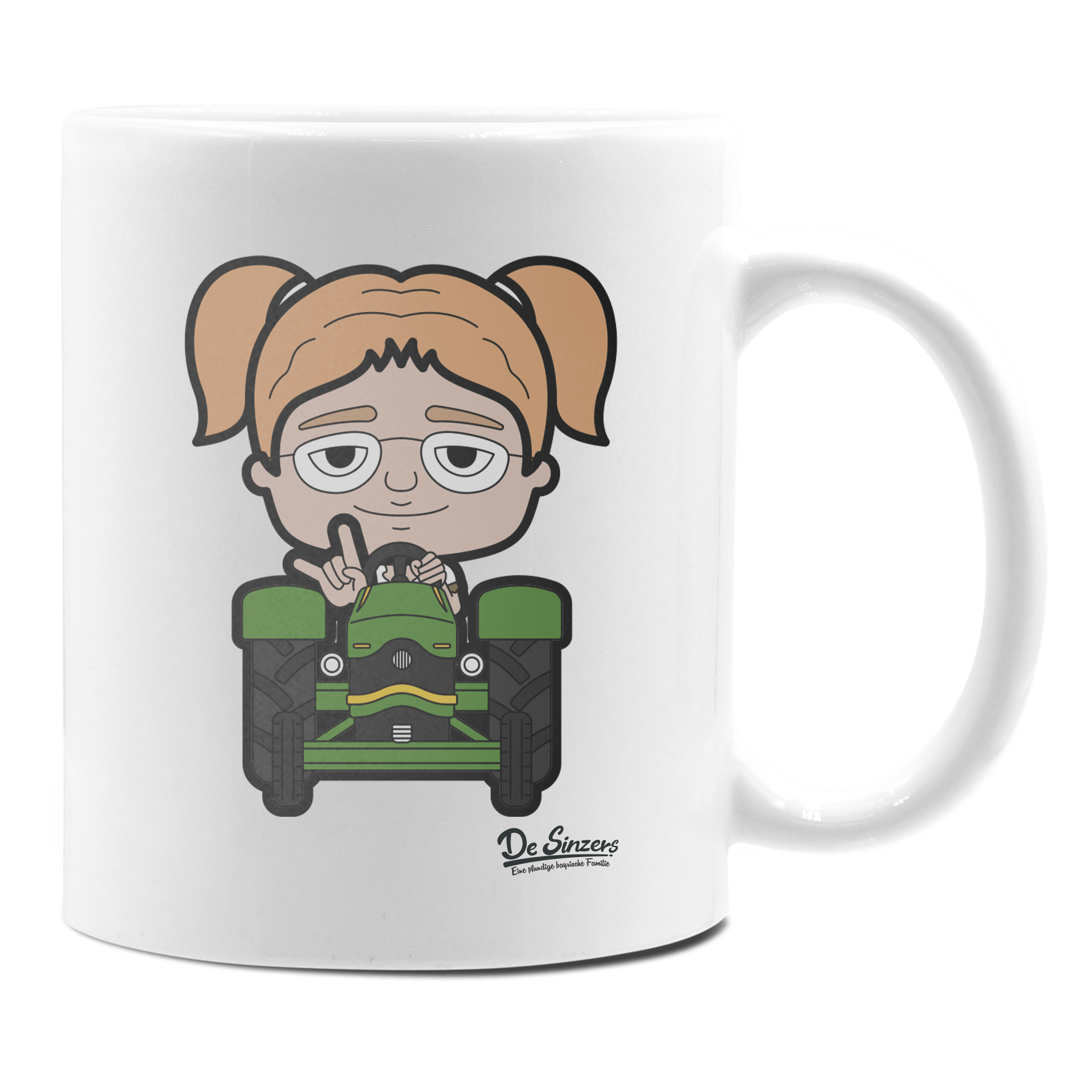 Die Jung Sinzerin Bulldog Keramik Kaffeetasse 330ml Weiss Rampoldplatte Front