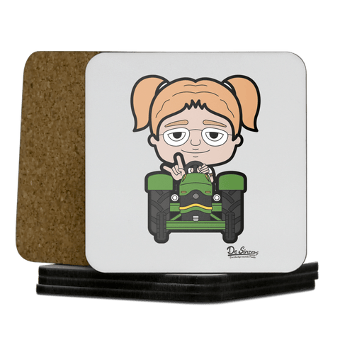 Die Jung Sinzerin Bulldog Korkuntersetzer 5er Set 95 x 95 mm Weiss Karkopf Front