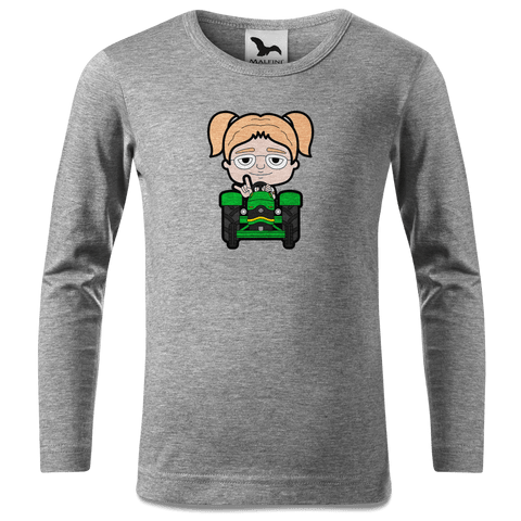 Die Jung Sinzerin Bulldog Longsleeve Kinder Grau Meliert Waldering Front